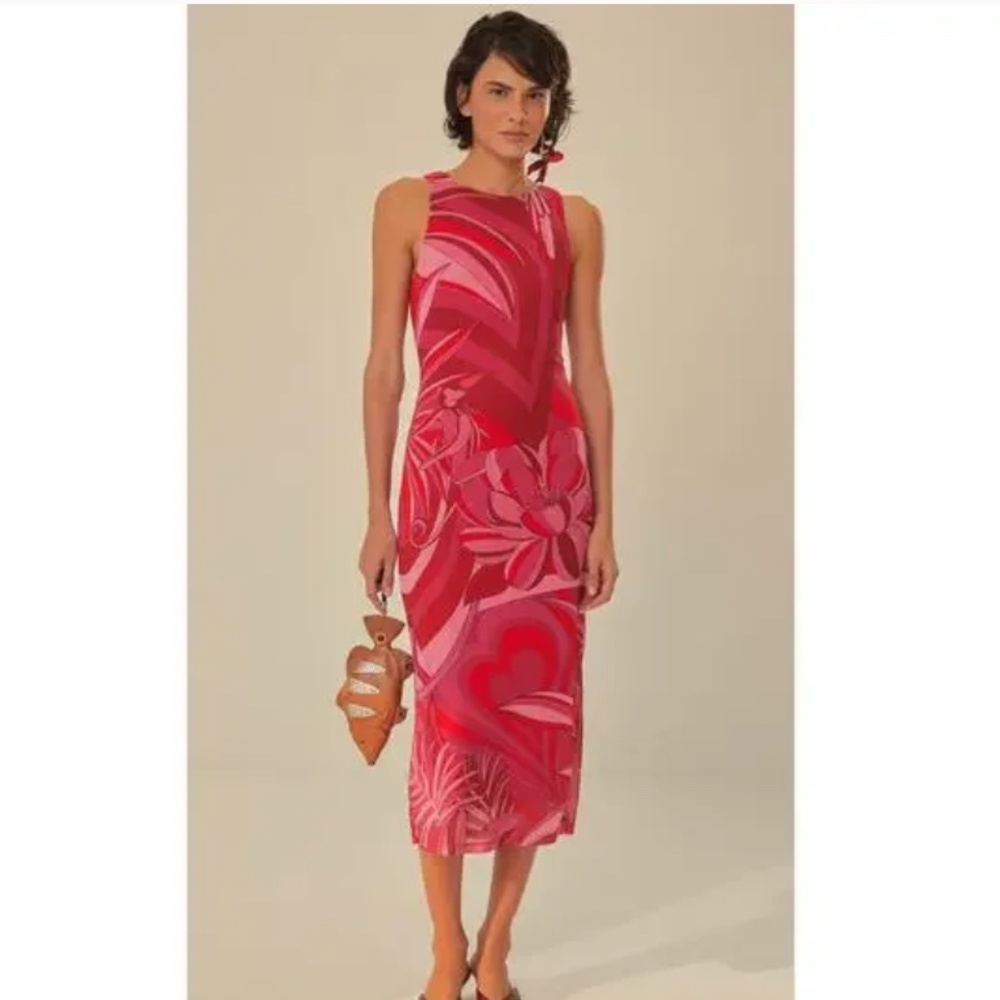 NWOT Farm Rio Endless Summer Tulle Midi Dress SIZE M - Picture 2 of 6